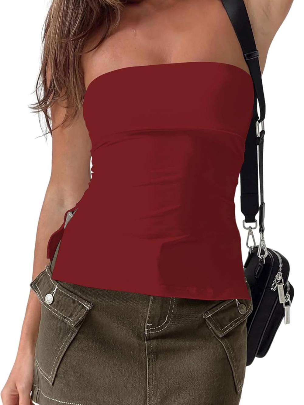Red Strapless tube top